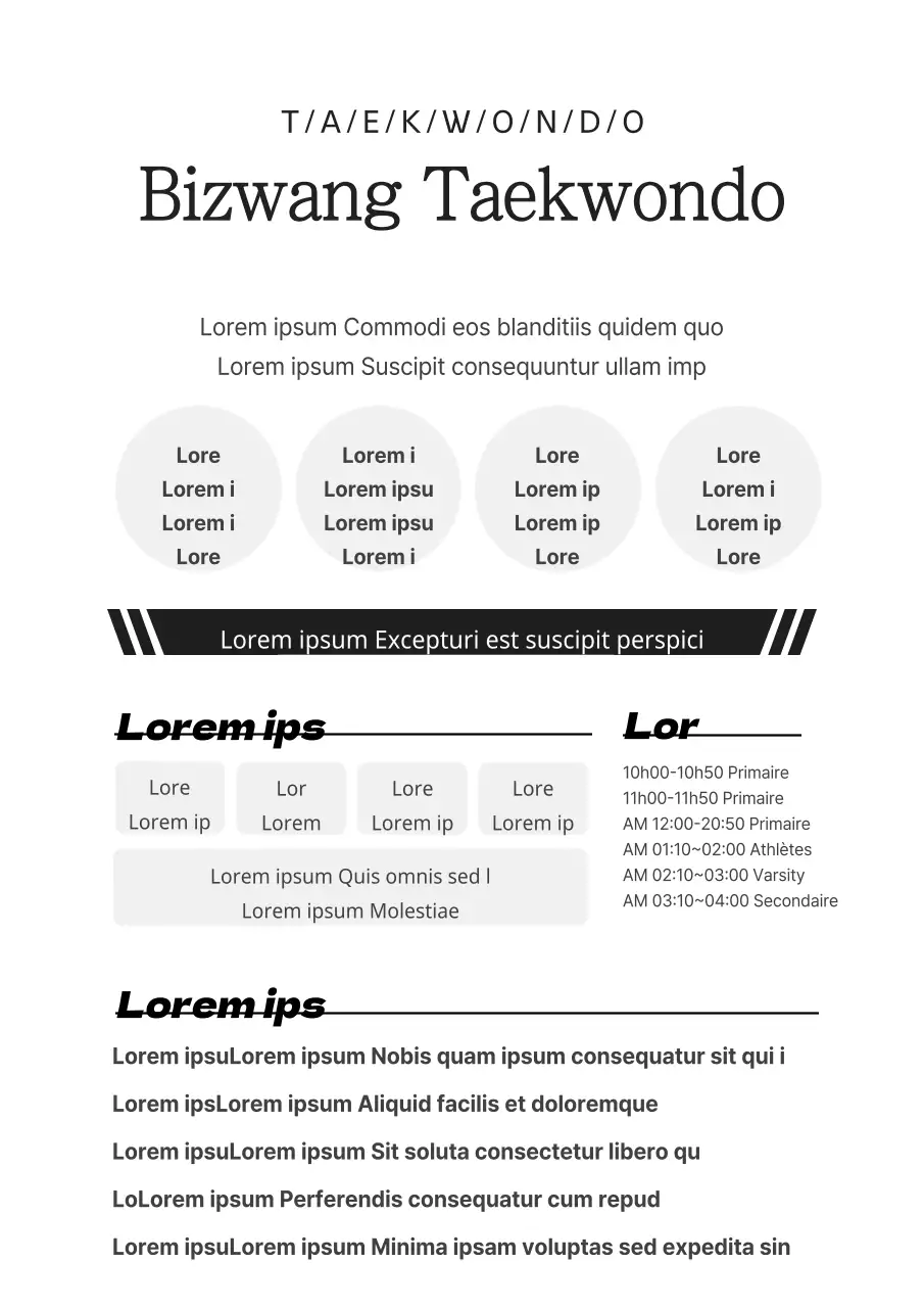 Présentez votre école de kendo et faites la promotion de vos événements en noir et blanc.