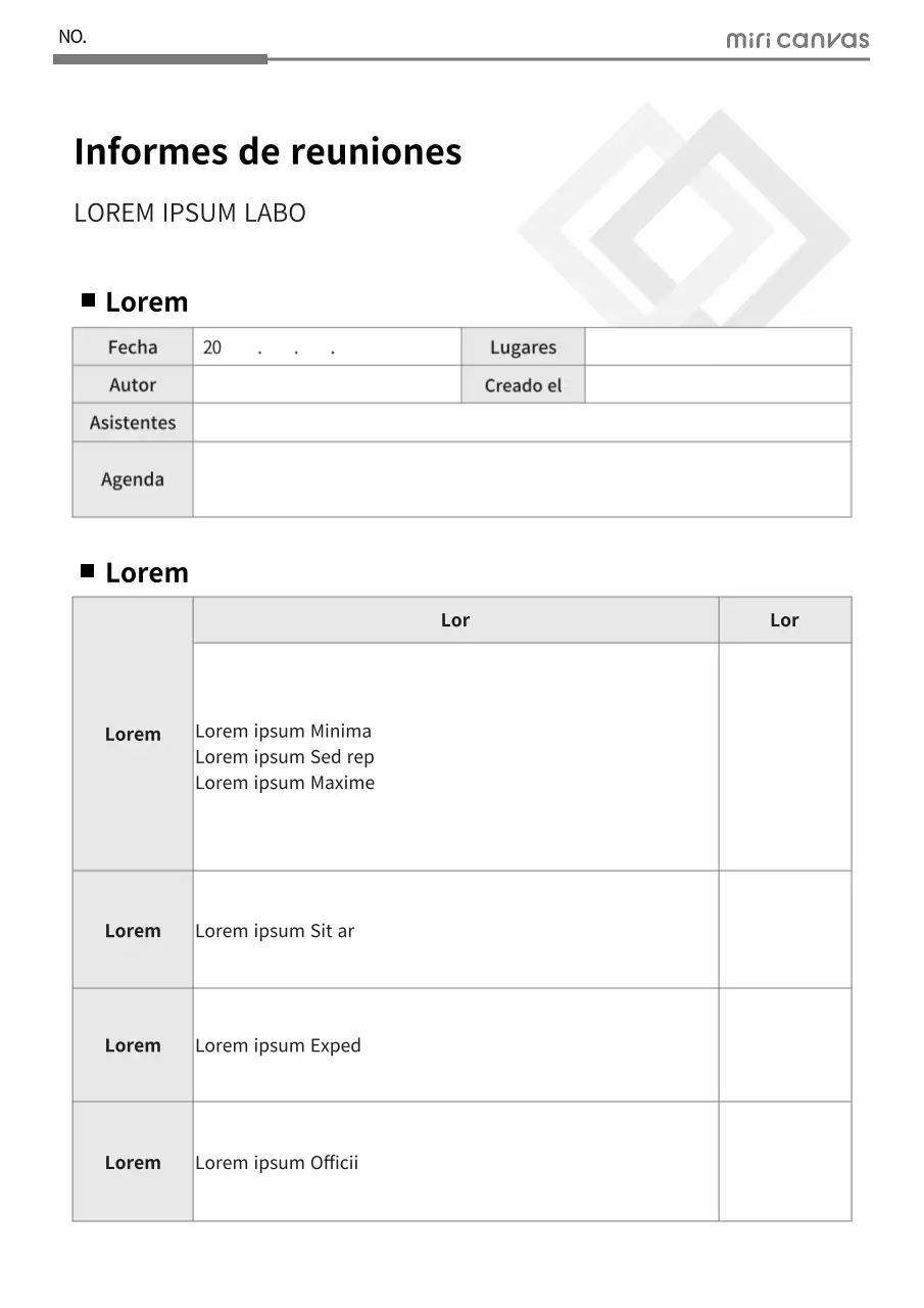 Documentación de actas de reuniones gris y sencilla
