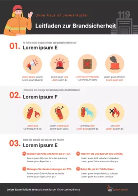 Brandschutzplakat in schwarz und rot