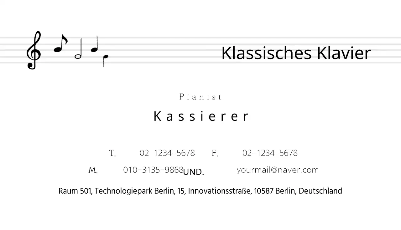 Visitenkarte der Klavierschule
