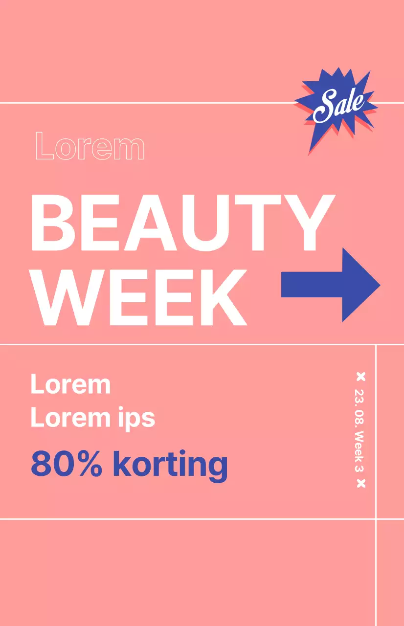 De promotievlag van de schoonheidsmiddelenkorting met roze achtergrond