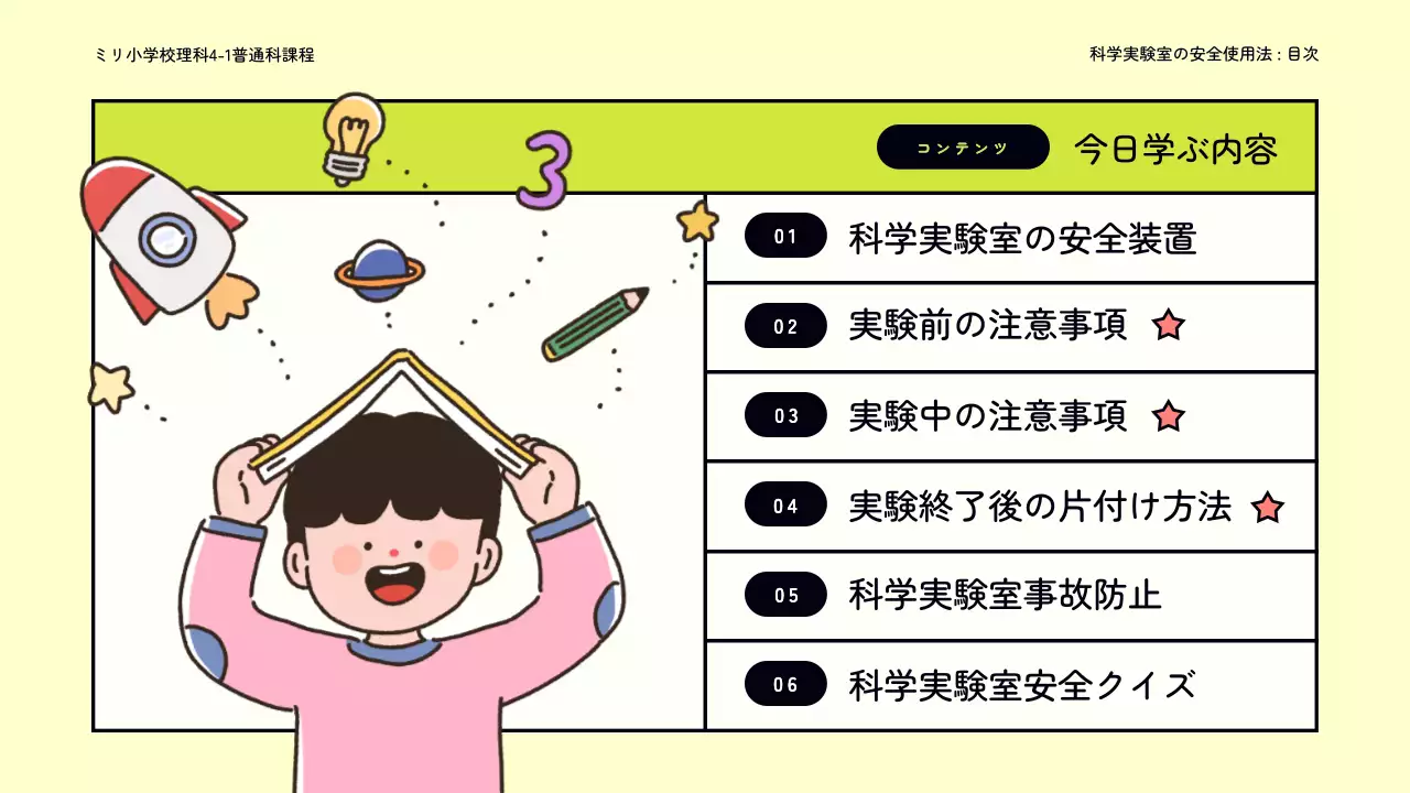 黄色 かわいい 科学 実験 マニュアル プレゼンテーション