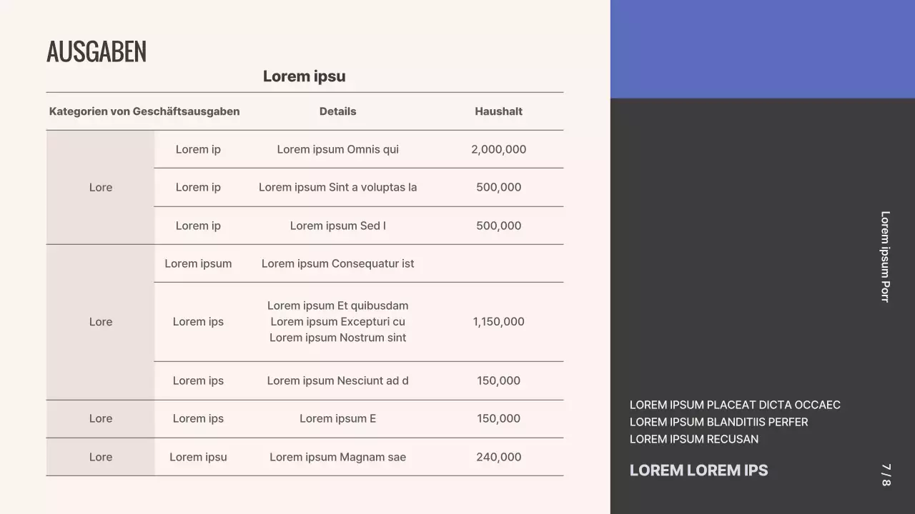 Grid Concept Fotografie Ausstellungsvorschlag in Lila und Beige
