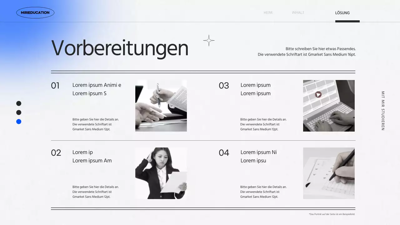 Kitschiger Projektauftrag mit lila Farbverläufen