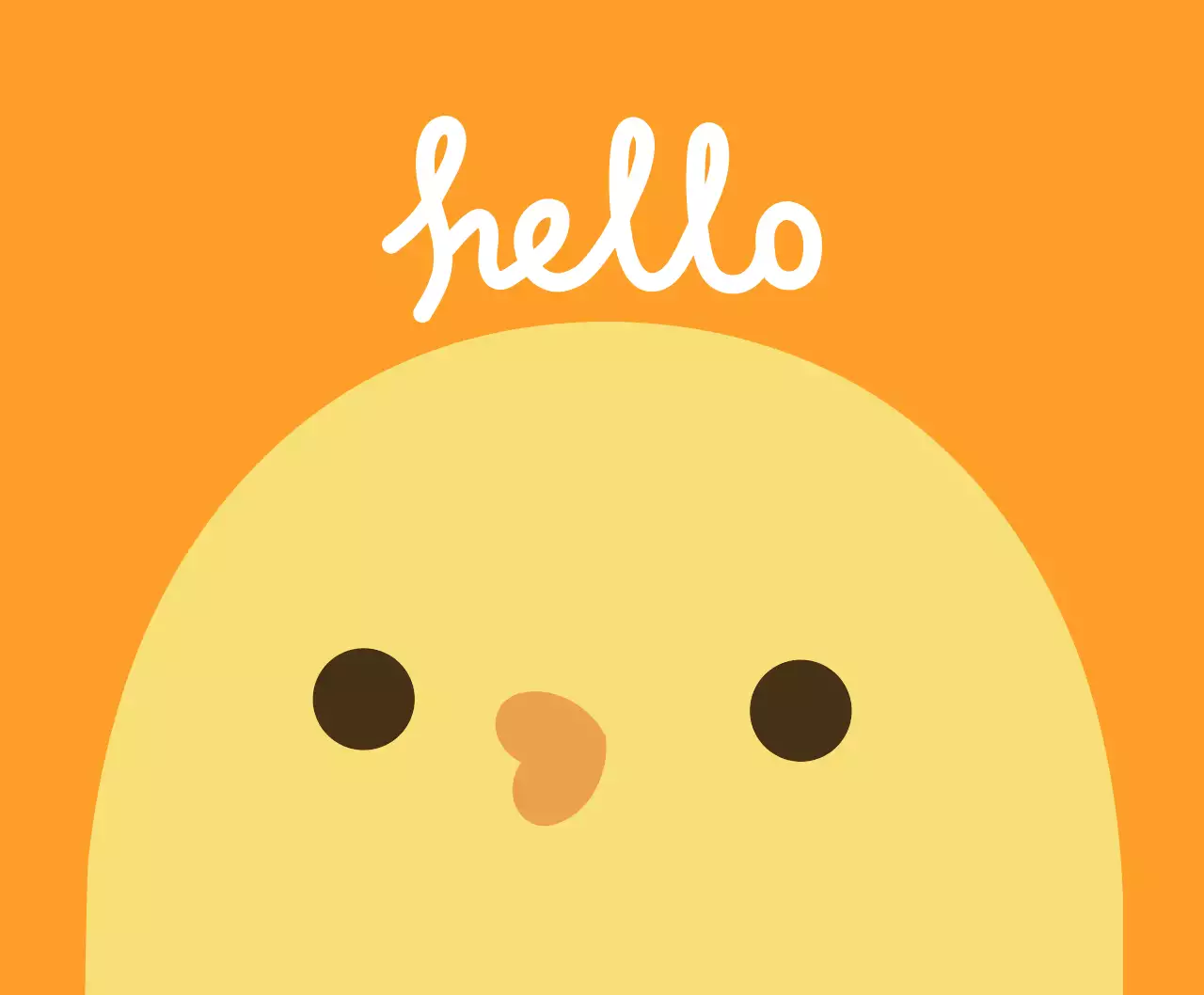 Konsep ilustrasi anak ayam lucu berwarna oranye dan kuning untuk merchandise yang dipersonalisasi