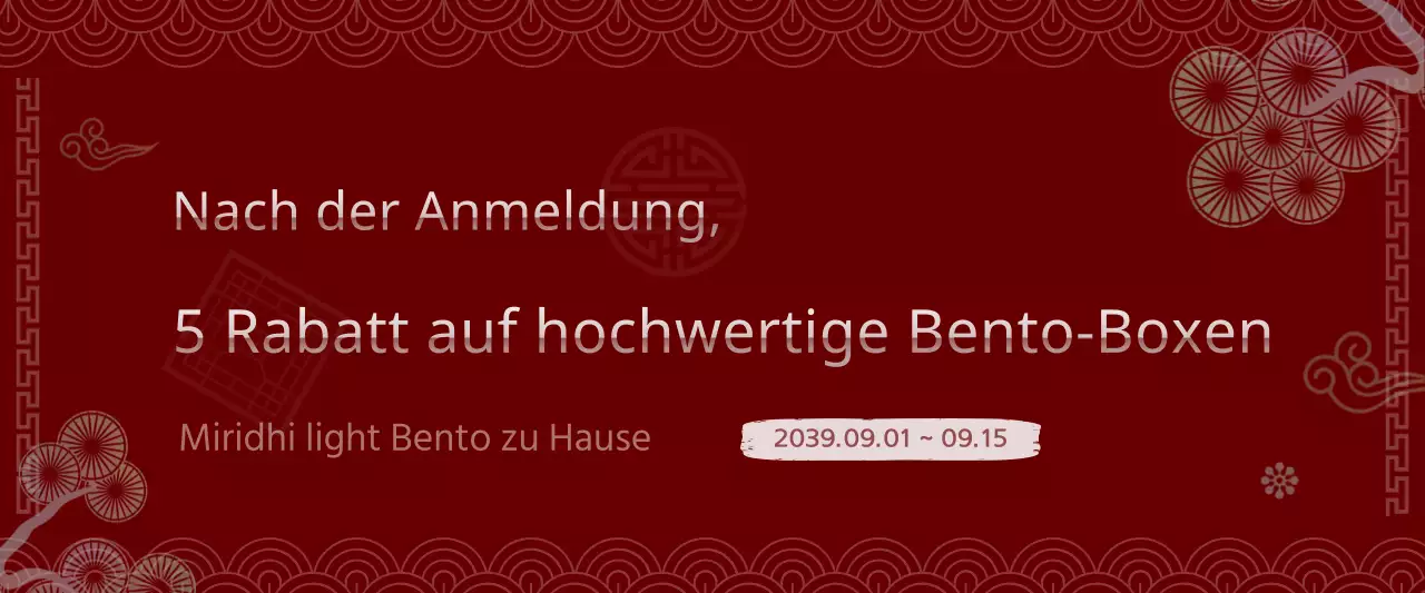 Rabatt auf traditionelle rot-weiße Bento-Boxen nach koreanischem Konzept