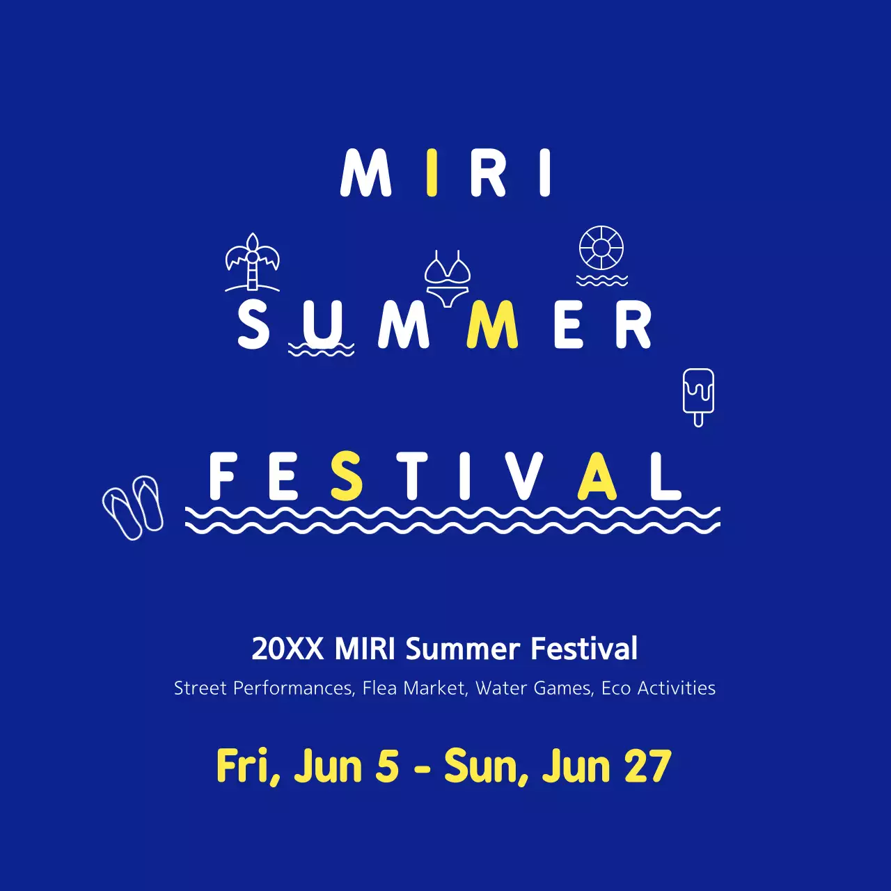 Blue Trendy Summer Promotion Instagram Post