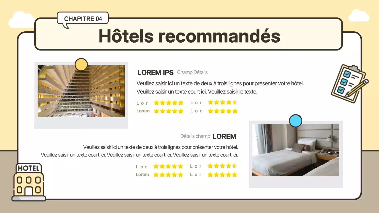 Concept de bagage mignon, itinéraire de voyage en jaune et beige