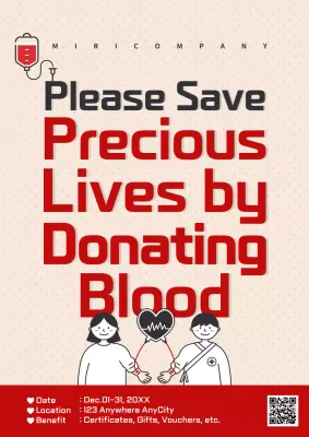 Red Simple Donation Promotion Poster