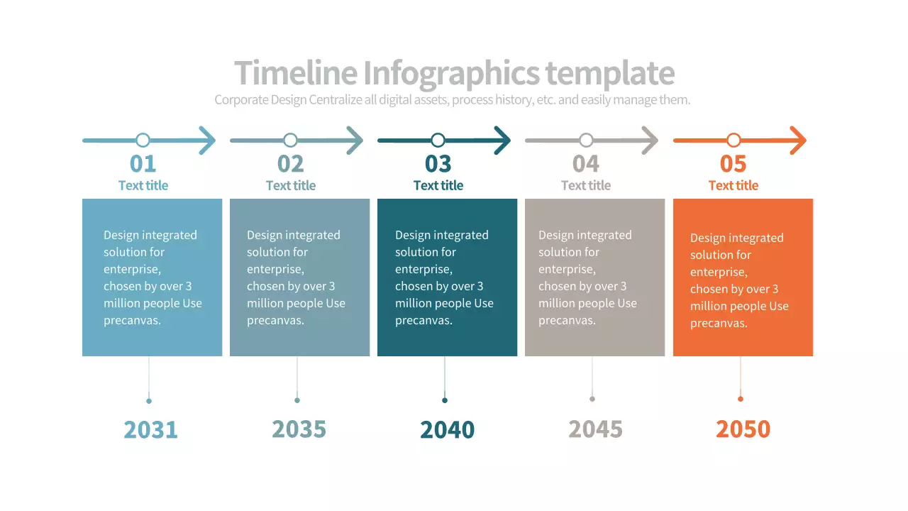 カラフル モダン 企業 タイムテーブル インフォグラフィック