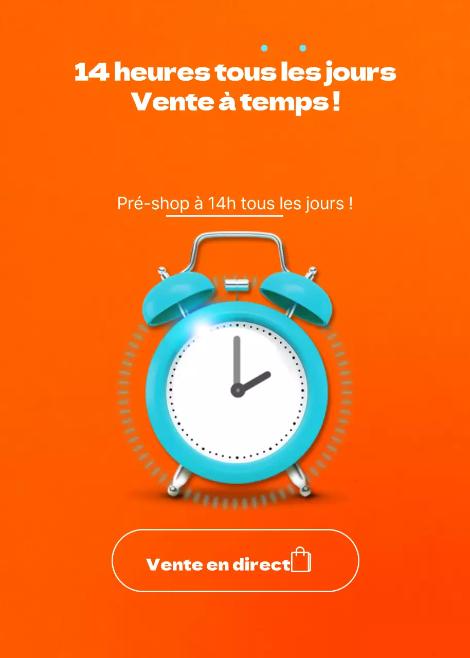 Vente en temps réel tous les jours à 14 heures !
