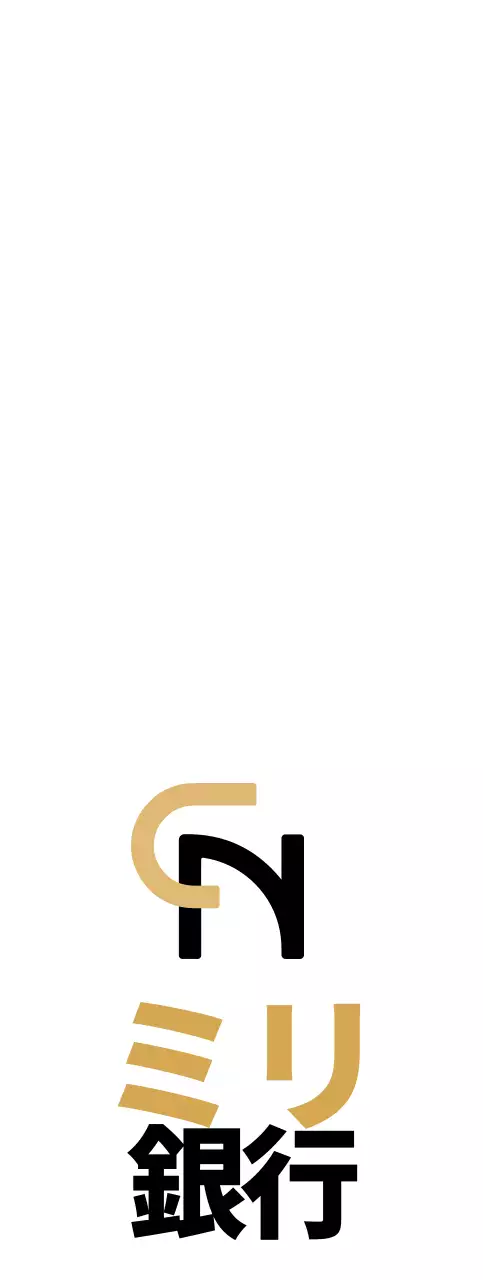 茶色と黒のシンプルですっきりしたシンボルマークロゴスタイルの銀行預貯金情報案内とプロモーション