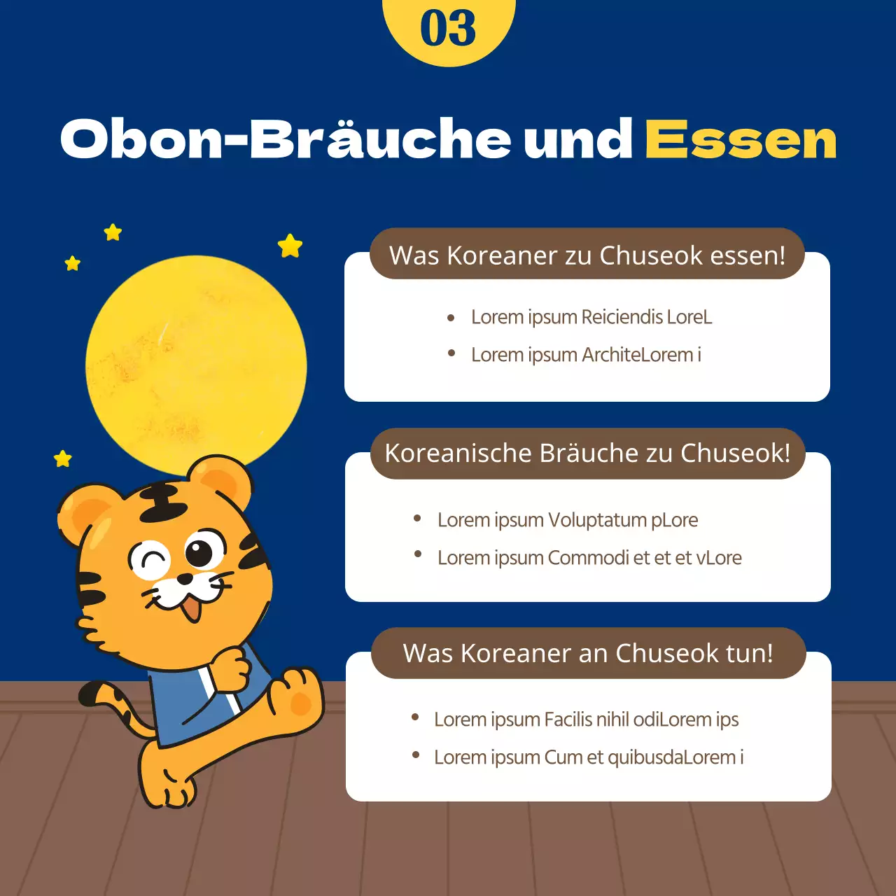 Eine unerwartete Chuseok-Geschichte mit einem niedlichen Illustrationskonzept in Marineblau und Braun
