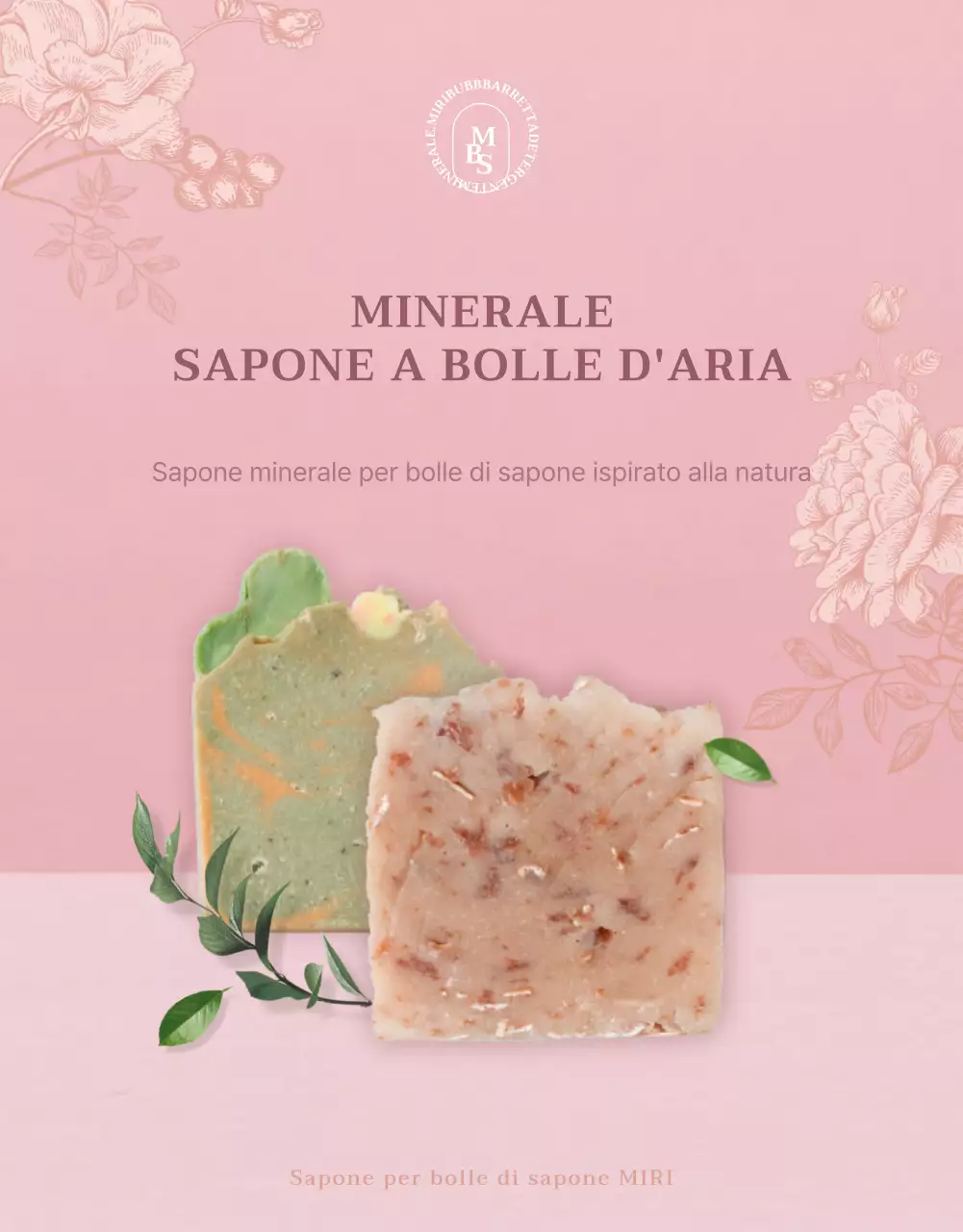Sapone minerale detergente naturale rosa chiaro