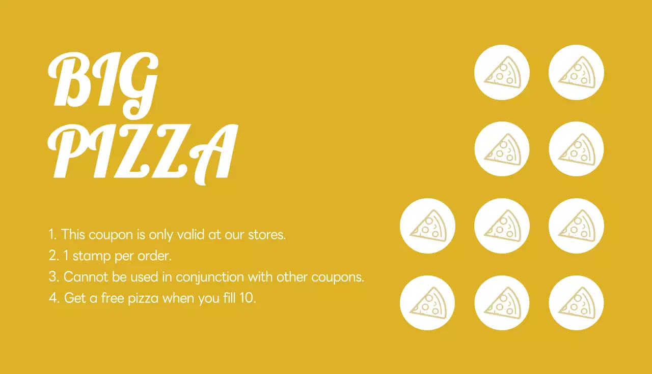 Black Vintage Pizza Promotion Business Card