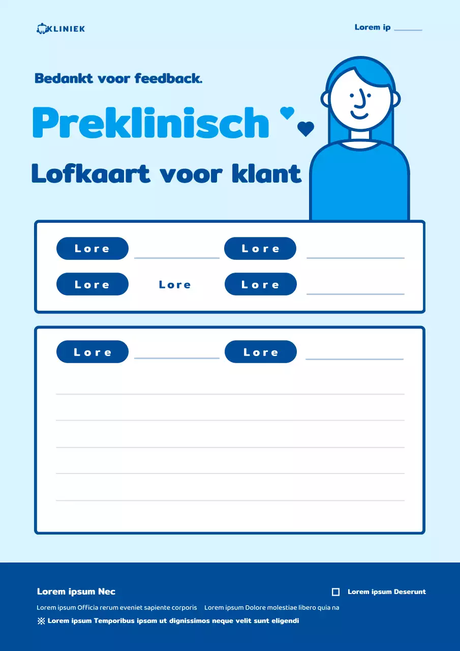 Een leuke, blauwe, conceptuele kaart voor klantenherkenning