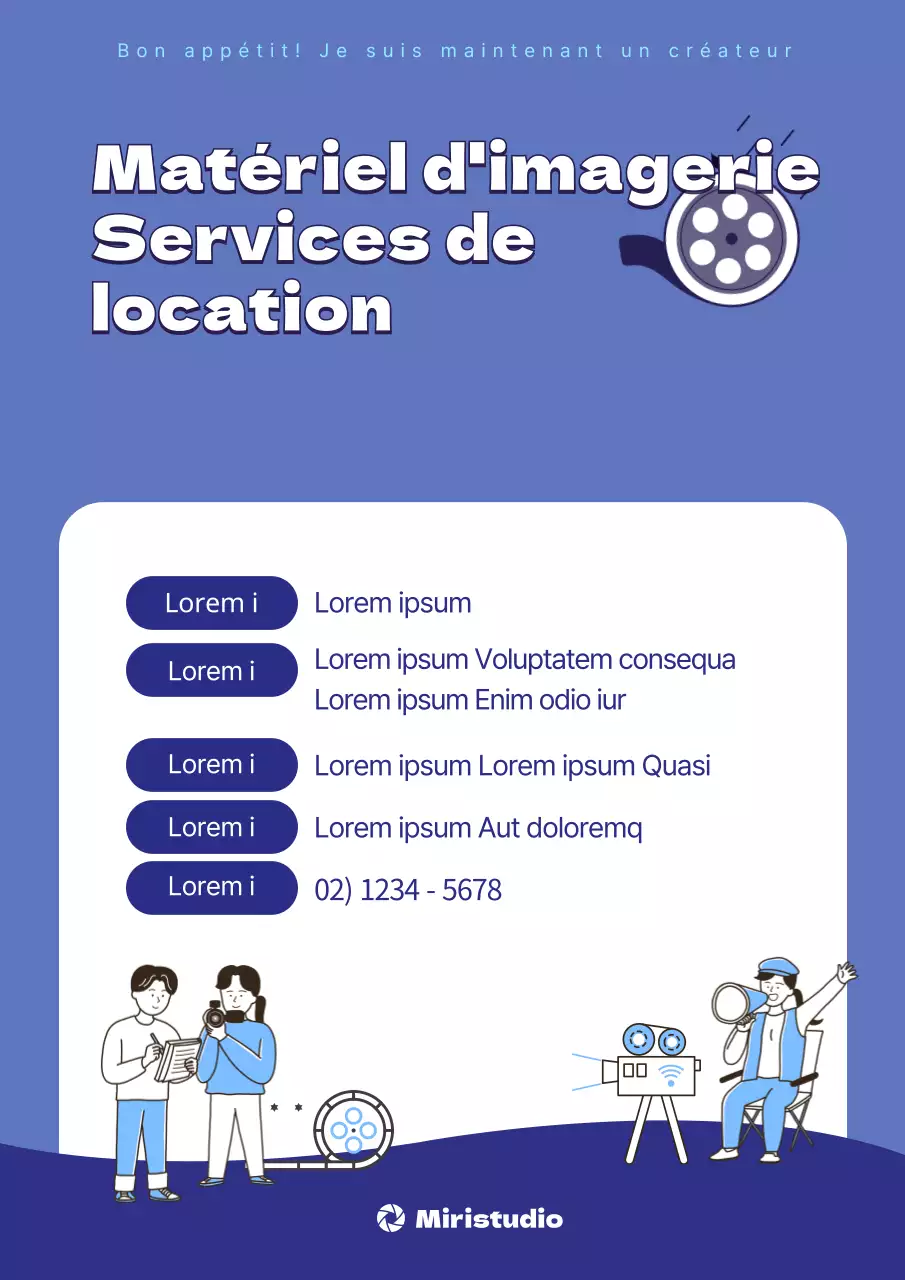 Service de location de matériel vidéo en indigo
