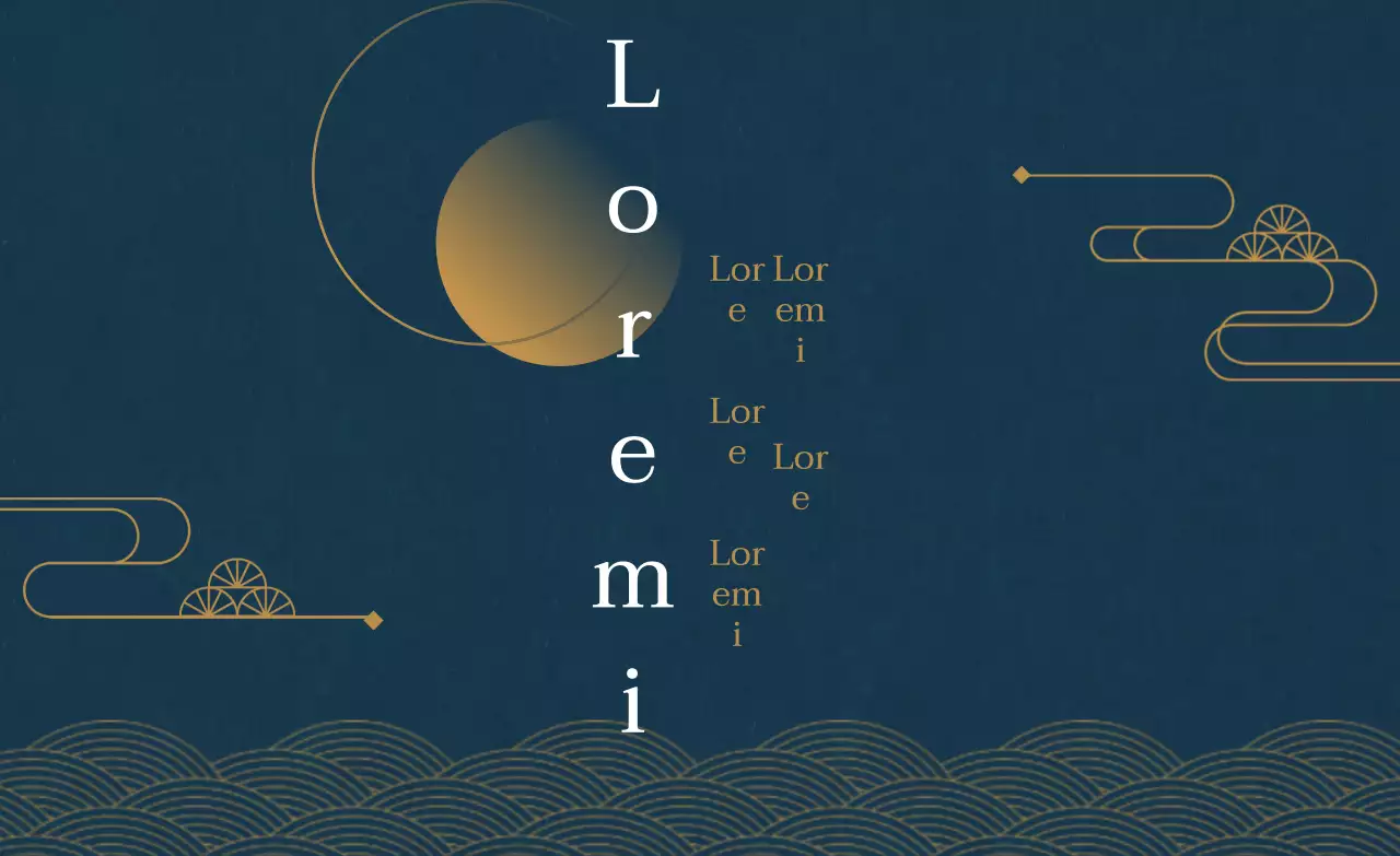 Een eenvoudige turquoise en gele Chuseok-groet