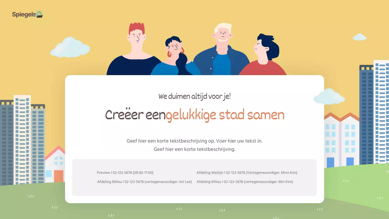 Knalgele en witte programmagids voor overheidskantoren