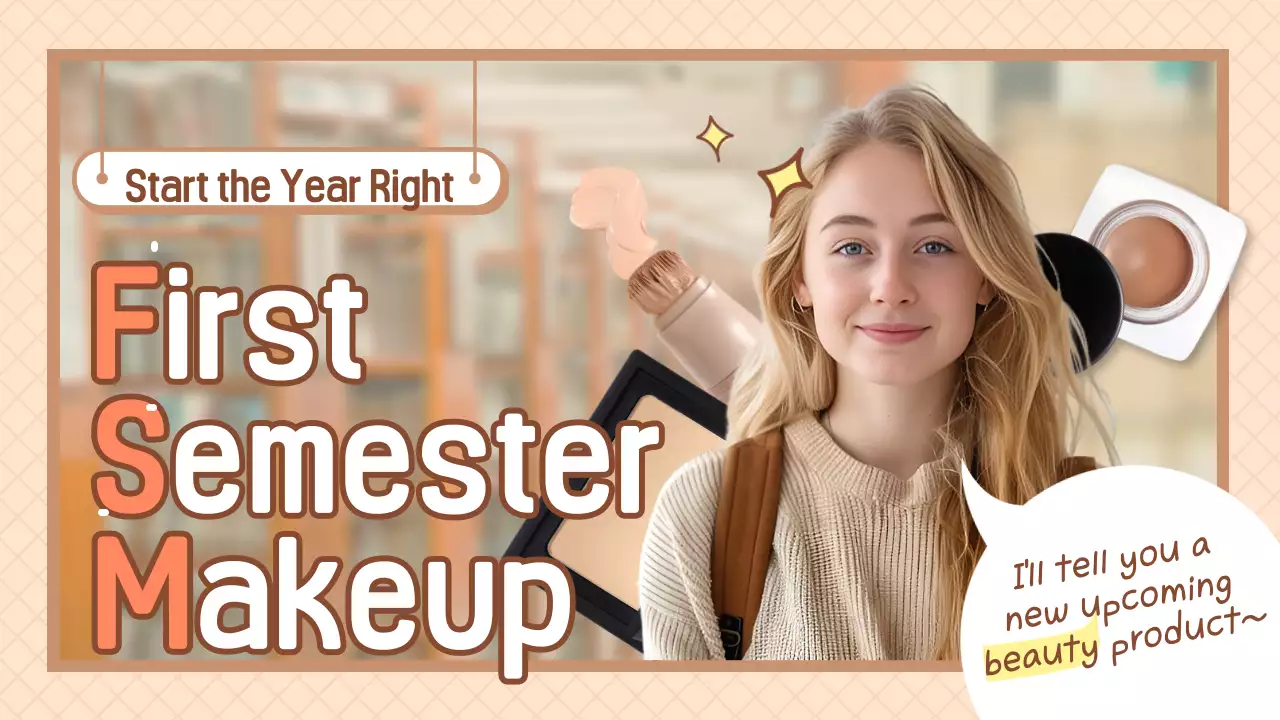 Beige Trendy Makeup Promotion YouTube Thumbnail