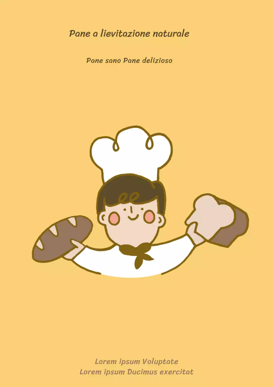 Carino il design promozionale del menu del pane a lievitazione naturale giallo