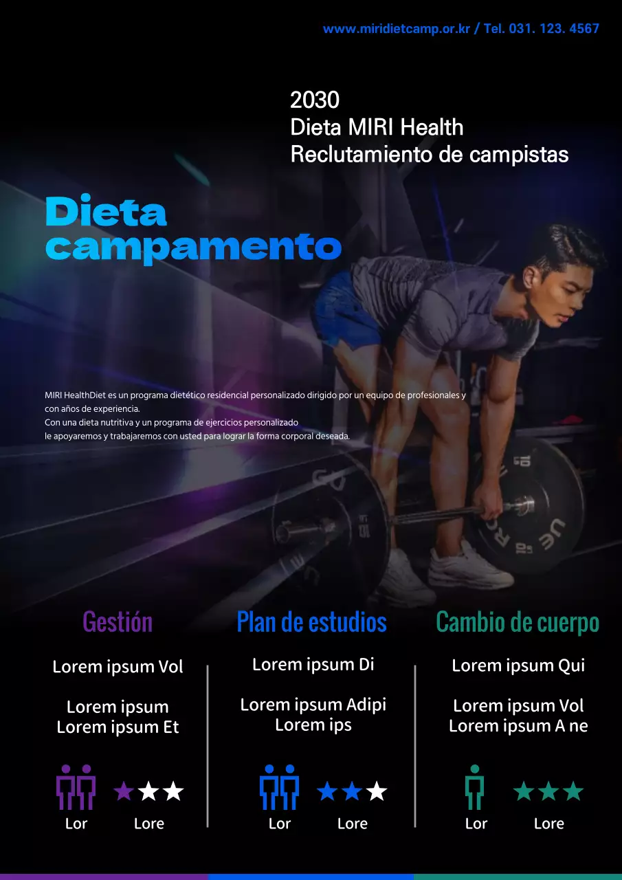 El título en azul destaca las instrucciones de la dieta