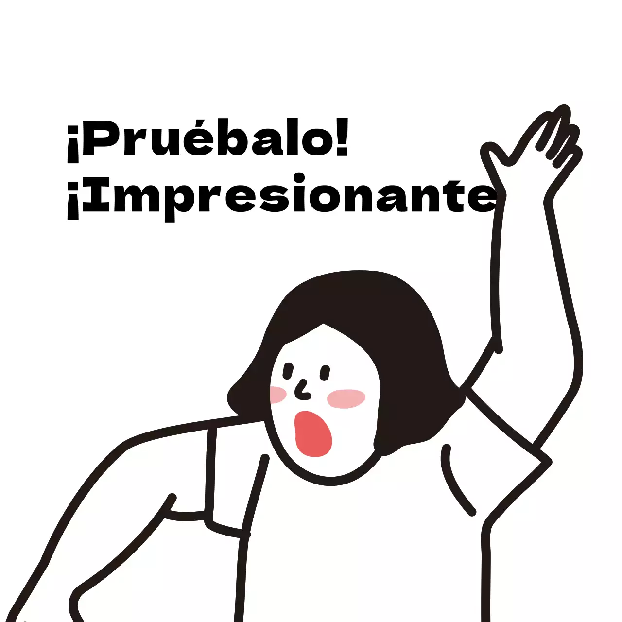 Blanco ilustración divertida promoción de alimentos