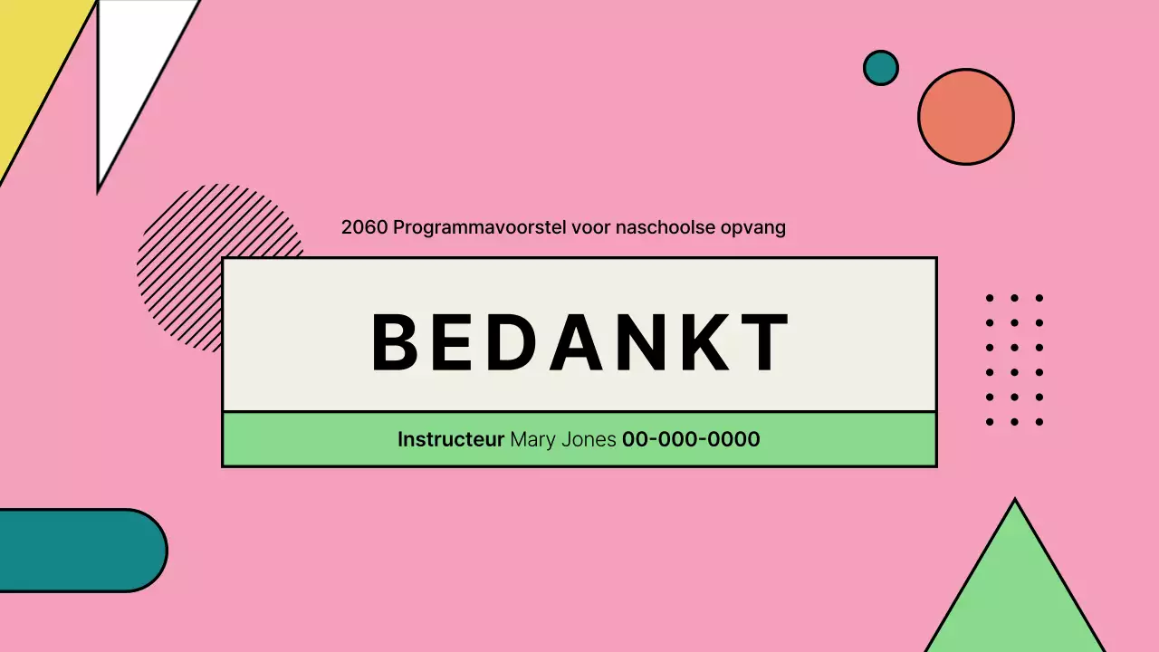 Portfolio met voorstellen voor roze naschoolse programma's