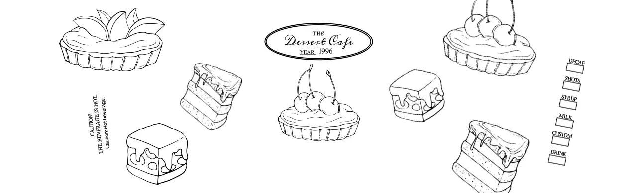 Promote and inform cafes with an emotional logo in reddish brown and pale yellow.