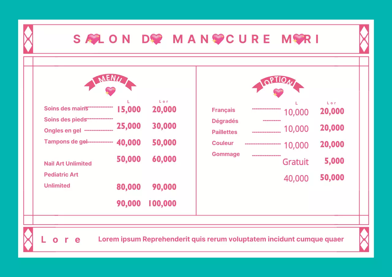 Tableau de menu de l'ongle_Garoposter02