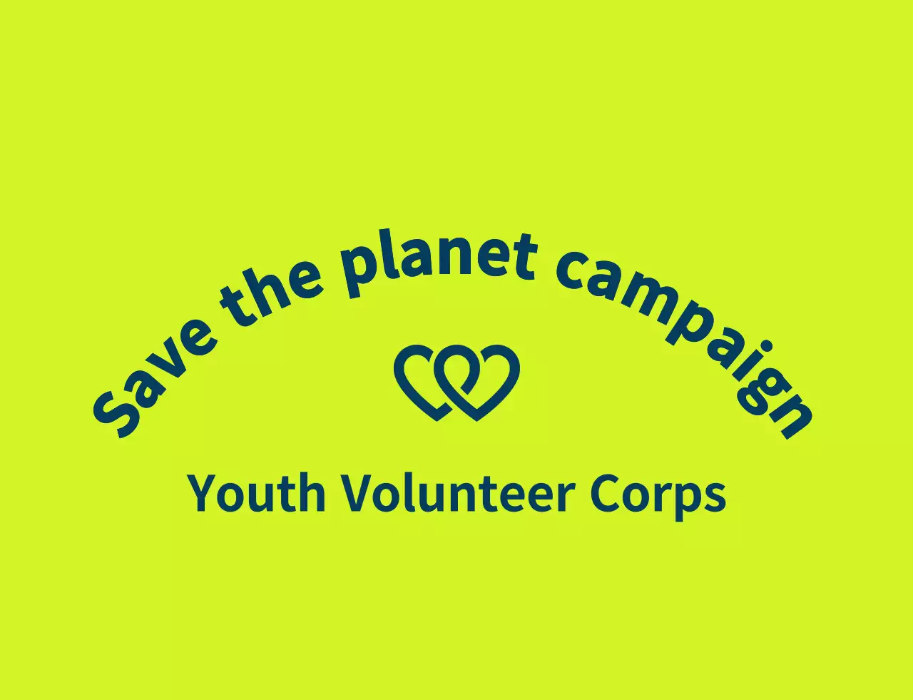 Clean service organization symbol logo style in light green and navy blue for a global environmental campaign organization.