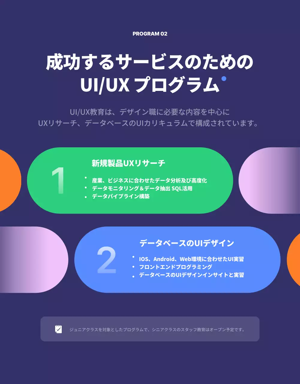 藍色のシンプルな図形コンセプトの社内職務教育システム