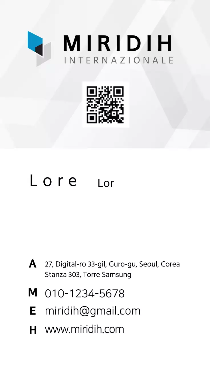 Biglietto da visita semplice e generico