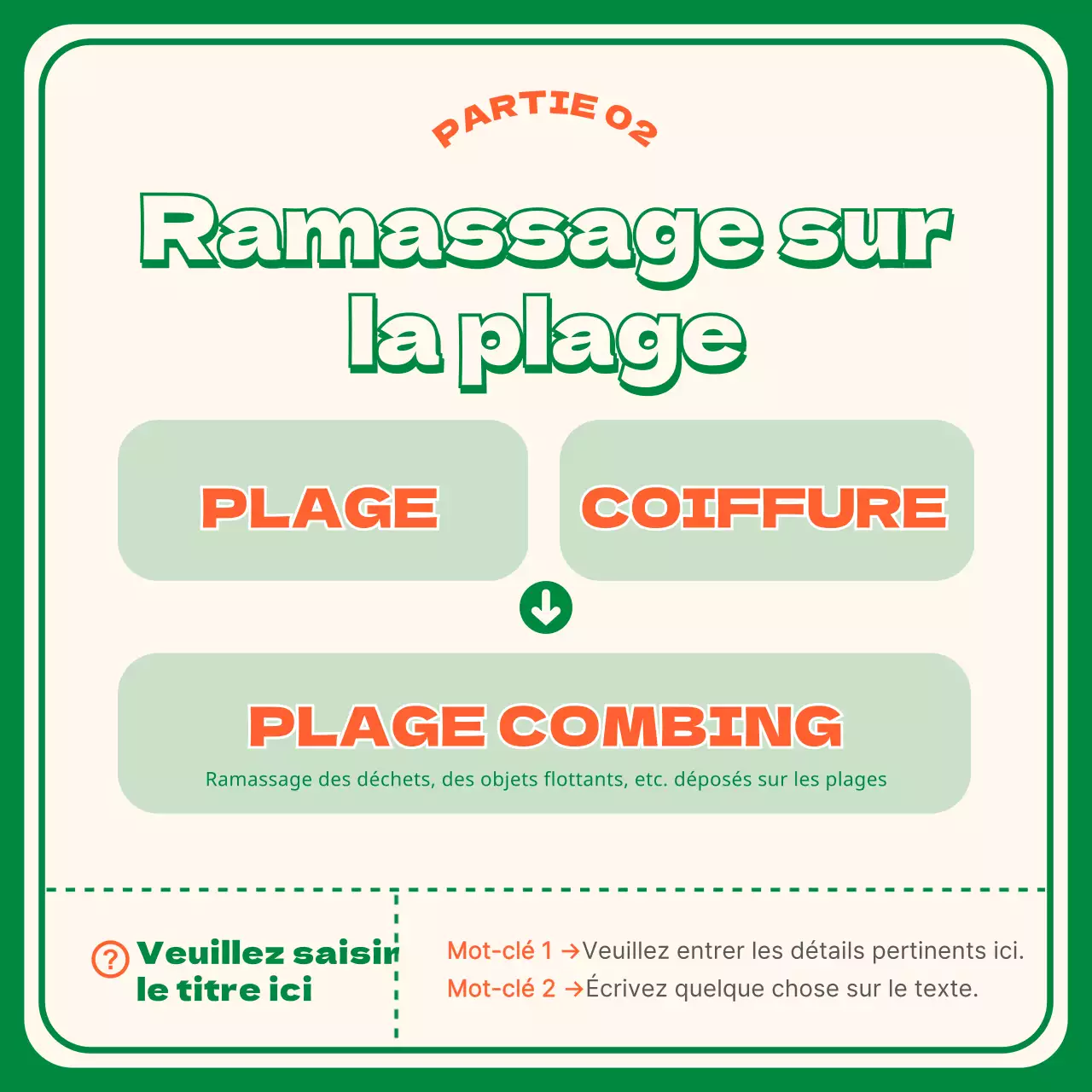 Green Orange Beachcombing CardNews