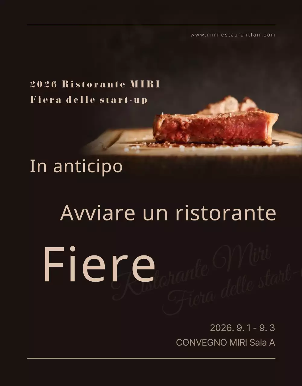 Una fiera di avviamento alimentare pulita di colore marrone e turchese