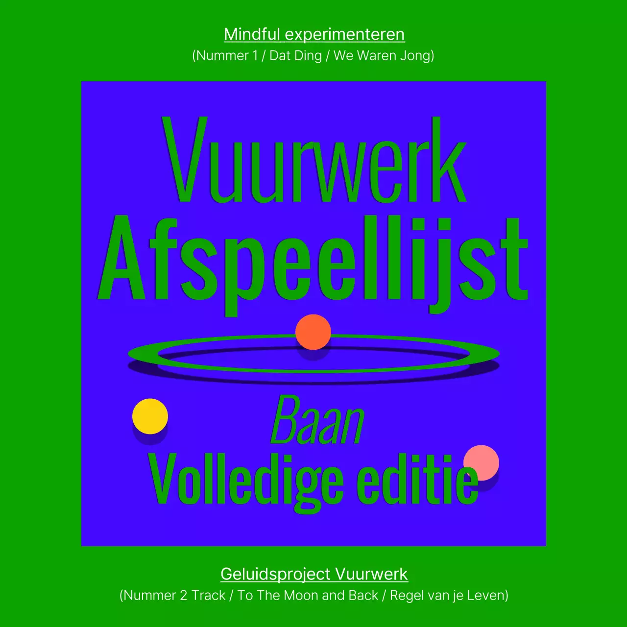 Groene en blauwe afspeellijst albumhoes