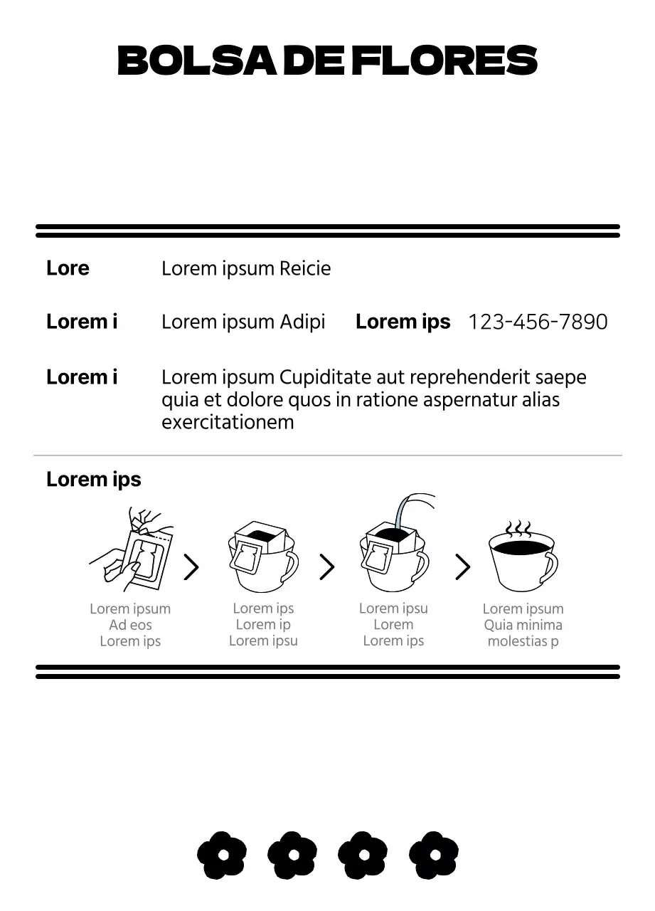 Bolsitas de té de flores con ilustraciones florales