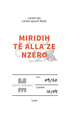 Etichetta ordinata per il tè allo zenzero con illustrazione arancione