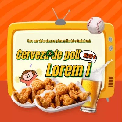 Promueve un bonito juego de porras de béisbol en amarillo y naranja