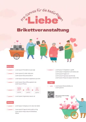 Veranstaltungsplakat mit rosafarbenen Illustrationen
