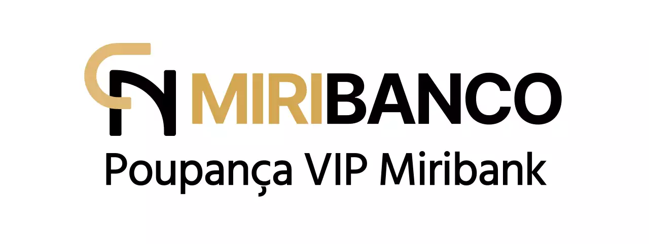 Símbolo simples e limpo com estilo de logótipo em castanho e preto para informar e promover informações sobre poupanças bancárias