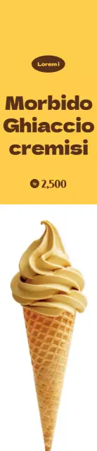 Gelato promozione media su sfondo giallo e bianco