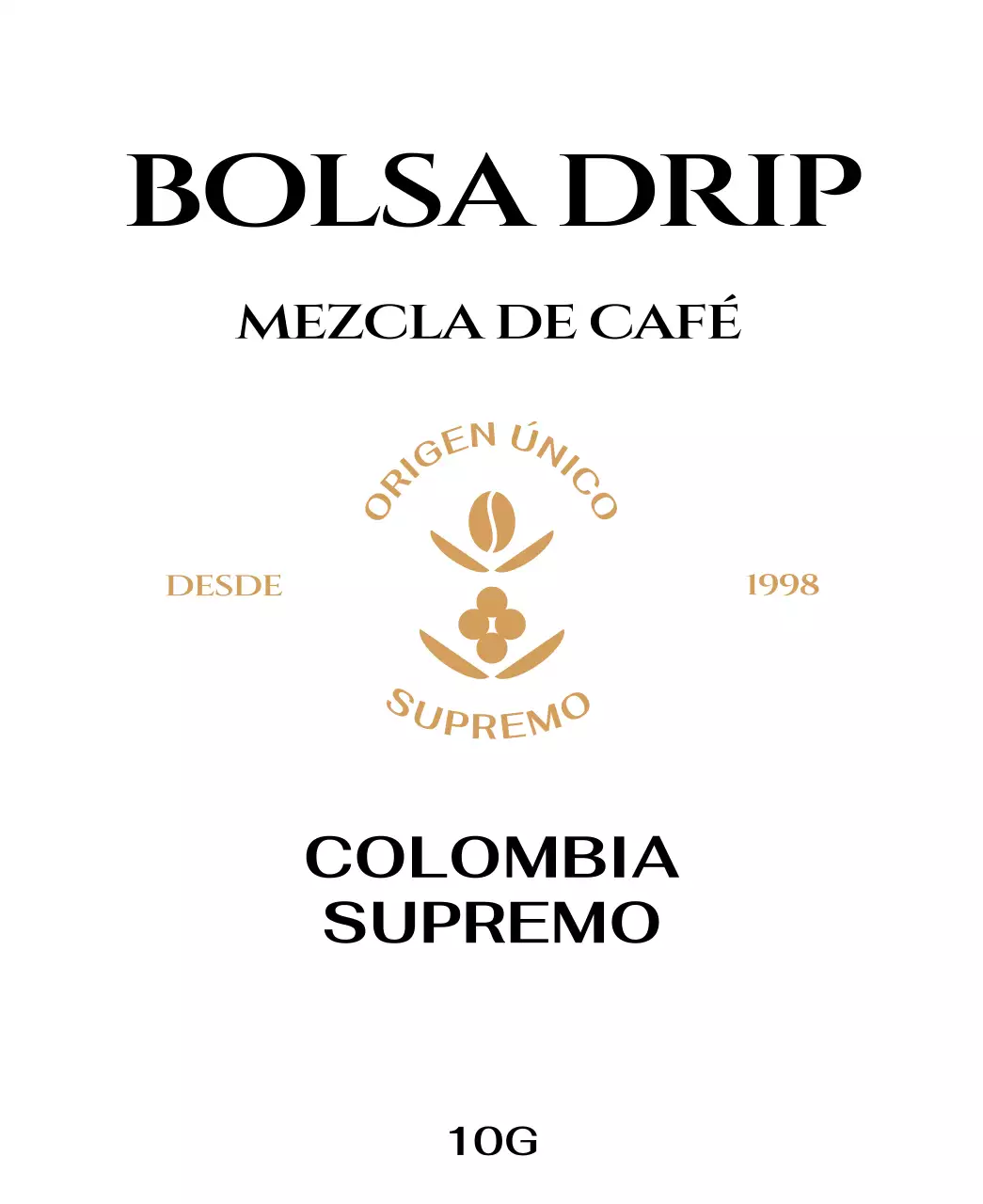 Bolsa con logotipo de café en beige