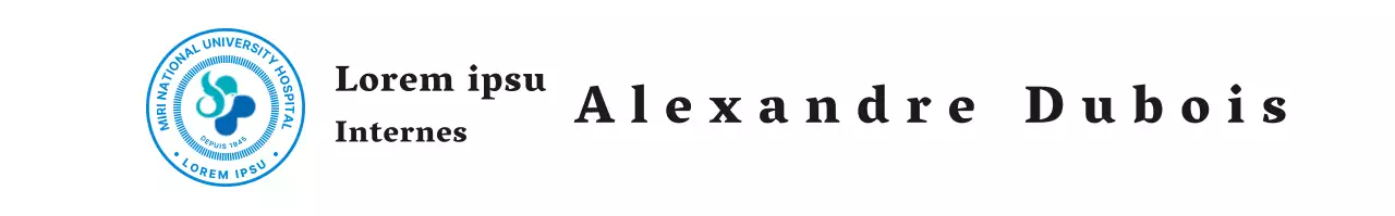 Plaque simple de médecin d'hôpital universitaire avec logo bleu