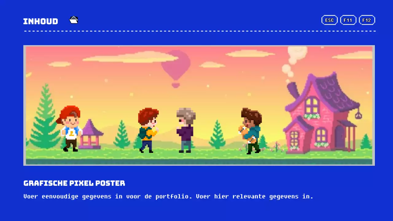 Portfolio presentatie in blauw en geel