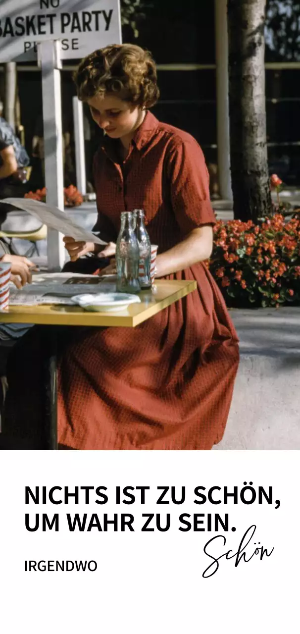 Einfache Waren mit schwarzem Text und Vintage-Fotos