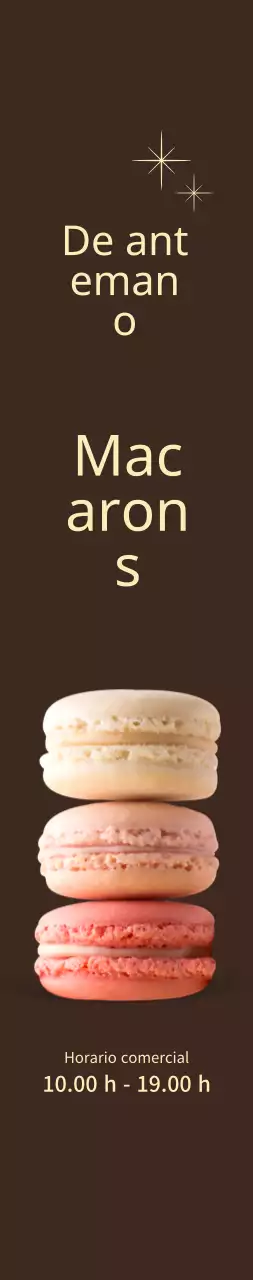 Promoción abierta Macaron grande sobre fondo marrón