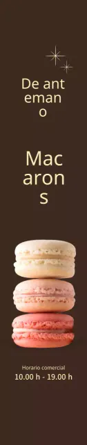 Promoción abierta Macaron grande sobre fondo marrón