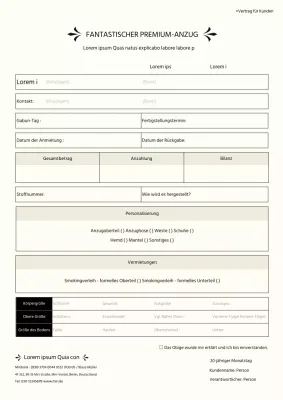 Brown's Business Formal Wear Vertrag Dokument Vorlage