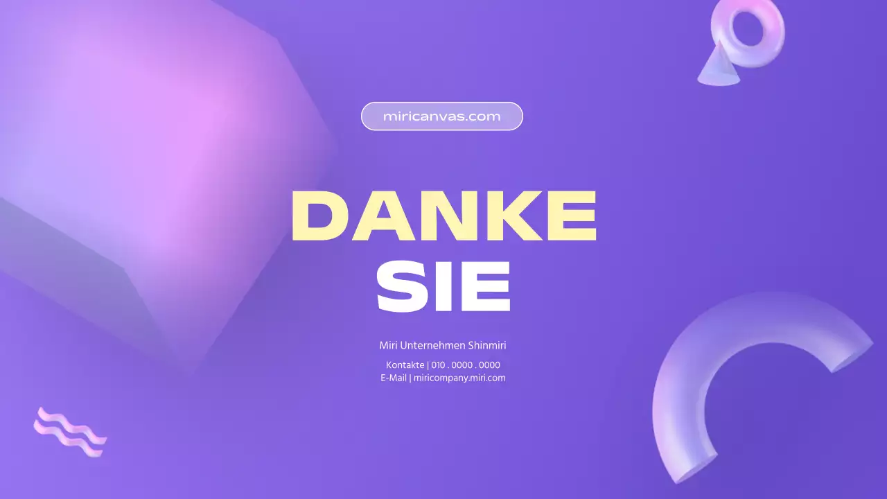 3D-Formen mit violettem Farbverlauf für Geschäftspräsentationen